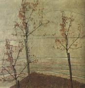 Egon Schiele Autumn Trees painting